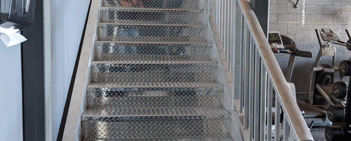 Gym Aluminum Diamond Plate Stairs